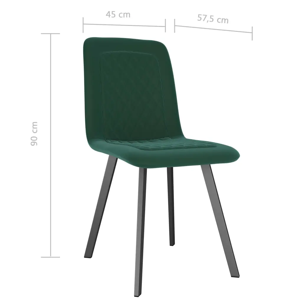 vidaXL Dining Chairs 2 pcs Green Velvet