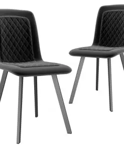 vidaXL Dining Chairs 2 pcs Black Velvet