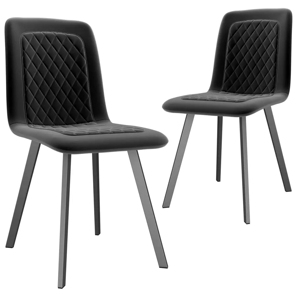 vidaXL Dining Chairs 2 pcs Black Velvet
