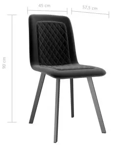 vidaXL Dining Chairs 2 pcs Black Velvet