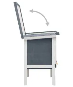 vidaXL Outdoor Rabbit Hutch 1 Layer Grey Wood