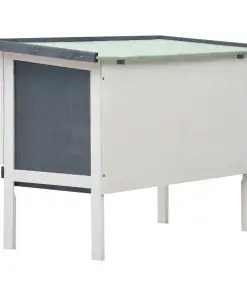 vidaXL Outdoor Rabbit Hutch 1 Layer Grey Wood