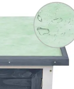 vidaXL Outdoor Rabbit Hutch 1 Layer Grey Wood