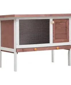 vidaXL Outdoor Rabbit Hutch 1 Layer Brown Wood