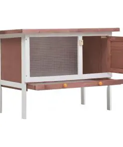vidaXL Outdoor Rabbit Hutch 1 Layer Brown Wood