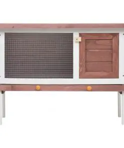 vidaXL Outdoor Rabbit Hutch 1 Layer Brown Wood