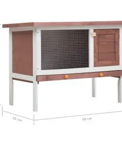 vidaXL Outdoor Rabbit Hutch 1 Layer Brown Wood