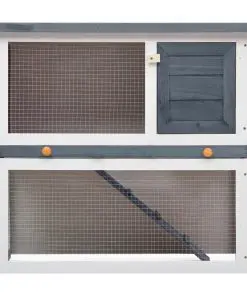 vidaXL Outdoor Rabbit Hutch 1 Door Grey Wood
