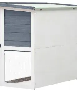 vidaXL Outdoor Rabbit Hutch 1 Door Grey Wood