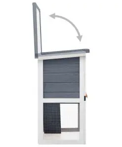 vidaXL Outdoor Rabbit Hutch 1 Door Grey Wood