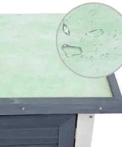 vidaXL Outdoor Rabbit Hutch 1 Door Grey Wood