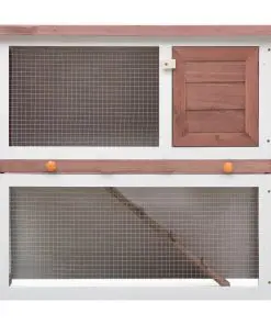vidaXL Outdoor Rabbit Hutch 1 Door Brown Wood