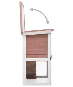 vidaXL Outdoor Rabbit Hutch 1 Door Brown Wood