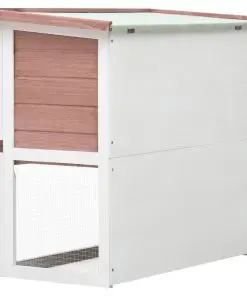 vidaXL Outdoor Rabbit Hutch 1 Door Brown Wood