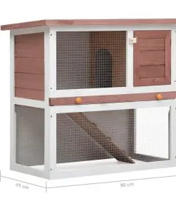 vidaXL Outdoor Rabbit Hutch 1 Door Brown Wood