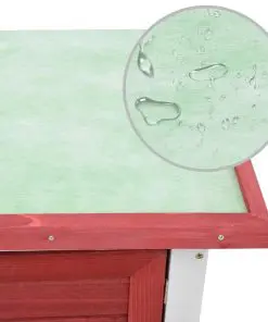 vidaXL Outdoor Rabbit Hutch 1 Door Red Wood