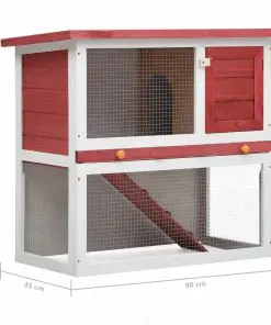 vidaXL Outdoor Rabbit Hutch 1 Door Red Wood