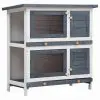 vidaXL Outdoor Rabbit Hutch 4 Doors Grey Wood vidaXL Outdoor Rabbit Hutch 4 Doors Grey Wood