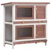 vidaXL Outdoor Rabbit Hutch 4 Doors Brown Wood vidaXL Outdoor Rabbit Hutch 4 Doors Brown Wood