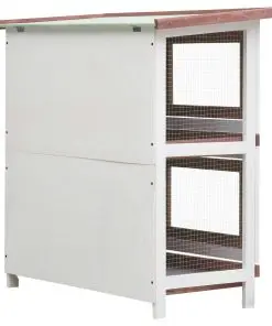 vidaXL Outdoor Rabbit Hutch 4 Doors Brown Wood
