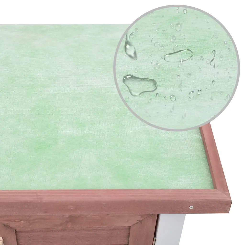 vidaXL Outdoor Rabbit Hutch 4 Doors Brown Wood