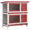 vidaXL Outdoor Rabbit Hutch 4 Doors Red Wood vidaXL Outdoor Rabbit Hutch 4 Doors Red Wood