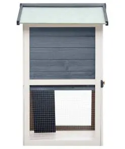 vidaXL Outdoor Rabbit Hutch 3 Doors Grey Wood