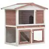 vidaXL Outdoor Rabbit Hutch 3 Doors Brown Wood vidaXL Outdoor Rabbit Hutch 3 Doors Brown Wood