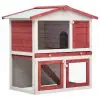 vidaXL Outdoor Rabbit Hutch 3 Doors Red Wood vidaXL Outdoor Rabbit Hutch 3 Doors Red Wood