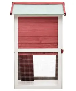 vidaXL Outdoor Rabbit Hutch 3 Doors Red Wood