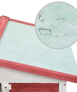 vidaXL Outdoor Rabbit Hutch 3 Doors Red Wood