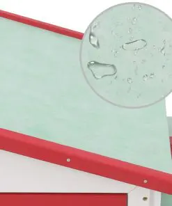 vidaXL Outdoor Large Rabbit Hutch Red and White 145x45x85 cm Wood