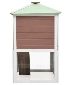 vidaXL Animal Rabbit Cage Double Floor Brown Wood