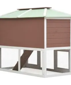 vidaXL Animal Rabbit Cage Double Floor Brown Wood