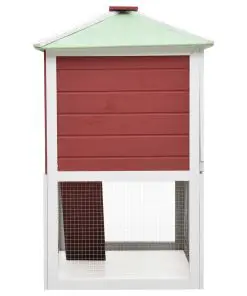 vidaXL Animal Rabbit Cage Double Floor Red Wood