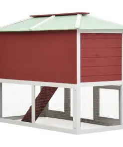 vidaXL Animal Rabbit Cage Double Floor Red Wood