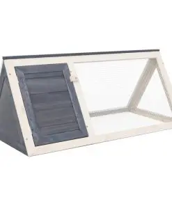 vidaXL Animal Rabbit Cage Grey Wood