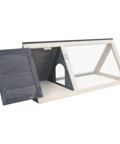 vidaXL Animal Rabbit Cage Grey Wood