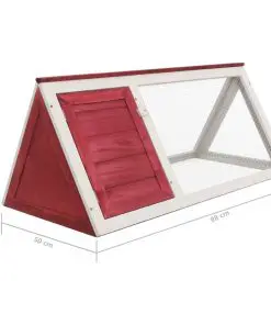 vidaXL Animal Rabbit Cage Red Wood