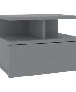 vidaXL Floating Nightstand Grey 40x31x27 cm Chipboard
