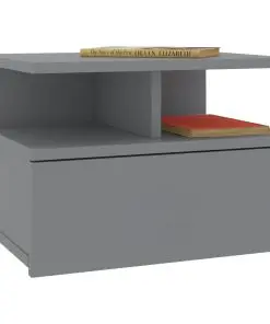 vidaXL Floating Nightstand Grey 40x31x27 cm Chipboard