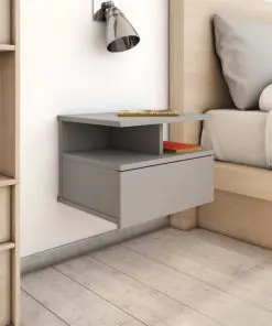 vidaXL Floating Nightstands 2 pcs Grey 40x31x27 cm Chipboard