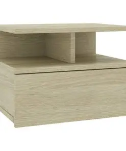 vidaXL Floating Nightstand Sonoma Oak 40x31x27 cm Chipboard