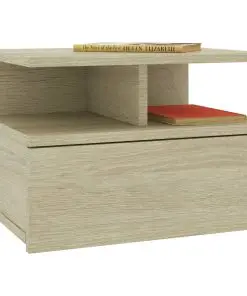 vidaXL Floating Nightstand Sonoma Oak 40x31x27 cm Chipboard