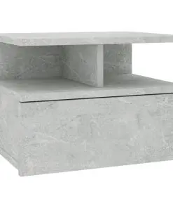 vidaXL Floating Nightstand Concrete Grey 40x31x27 cm Chipboard