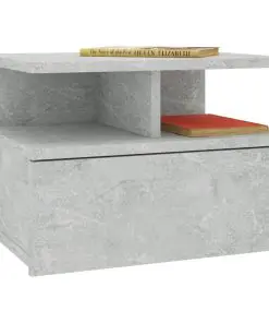 vidaXL Floating Nightstand Concrete Grey 40x31x27 cm Chipboard