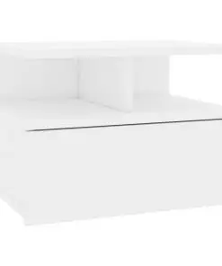 vidaXL Floating Nightstand High Gloss White 40x31x27 cm Chipboard