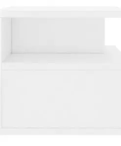 vidaXL Floating Nightstand High Gloss White 40x31x27 cm Chipboard