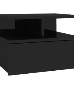 vidaXL Floating Nightstand High Gloss Black 40x31x27 cm Chipboard