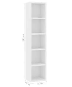 vidaXL CD Cabinet White 21x16x93.5 cm Chipboard